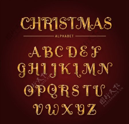 圣诞节字母矢量图片