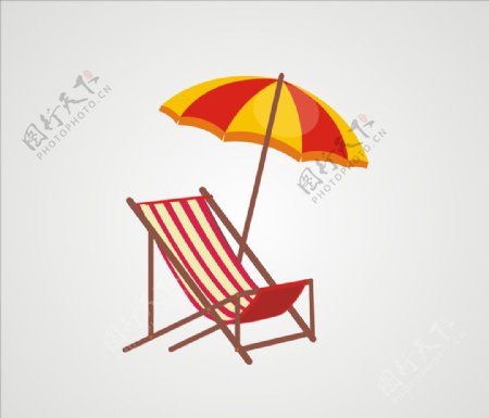 海滩遮阳伞元素图片