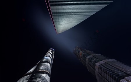 城市夜景建筑背景海报素材图片