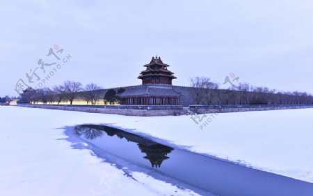 冬日里的护城河图片