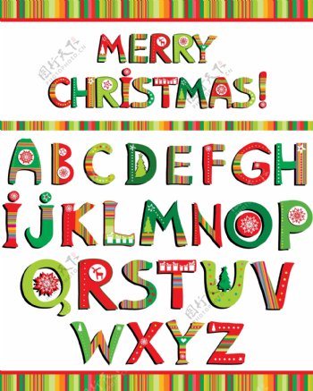 圣诞英文字母图片