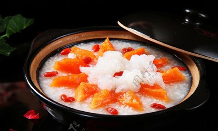 木瓜雪蛤粥图片