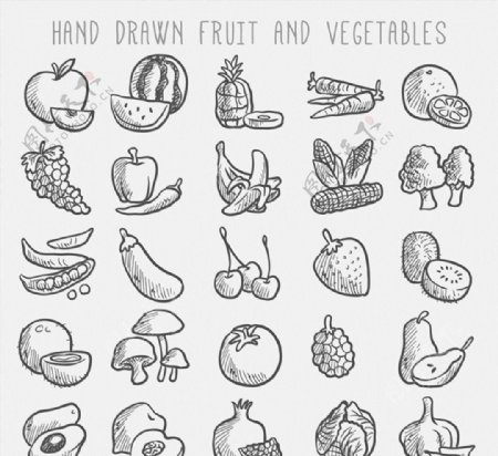 手绘水果和蔬菜图片