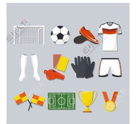 14款精致足球元素设计矢量素材图片