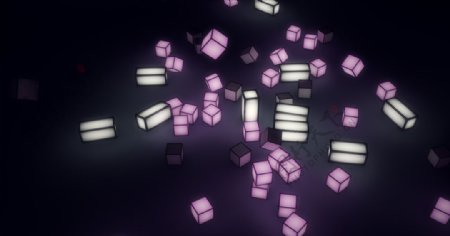 C4D模型模方方块碎裂动画图片