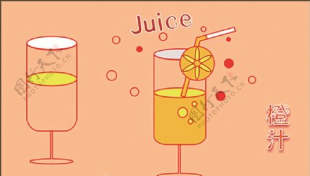 橙汁饮料杯制作图片