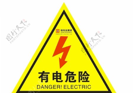 有电危险标识牌图片