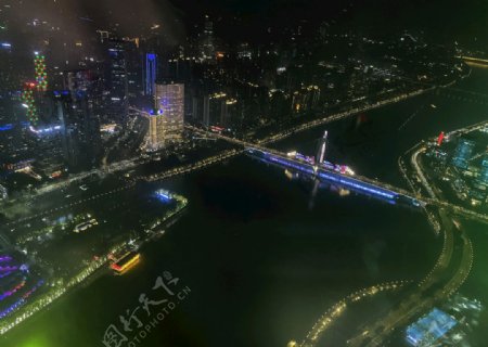 黑金城市夜景江景建筑图片