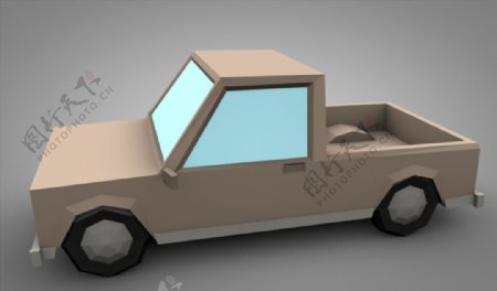 C4D模型像素货车汽车图片