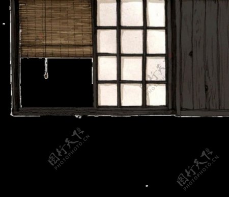 窗户窗帘古风图片
