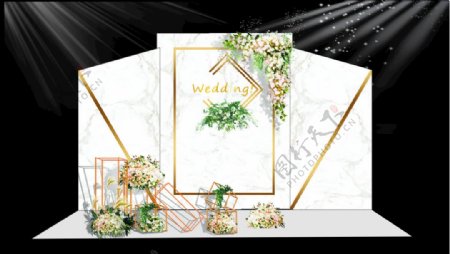 白色大理石纹婚礼背景图片