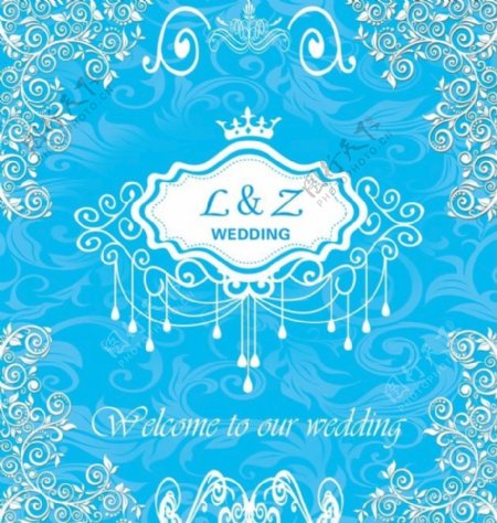 蓝色婚礼图片