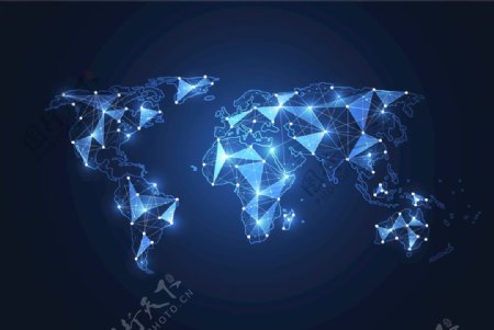 世界全球网络连接EPS矢量图片