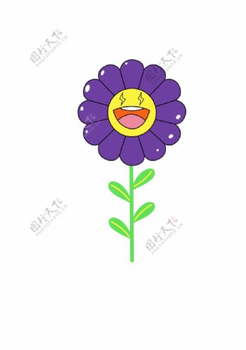 紫色向日葵印花图片