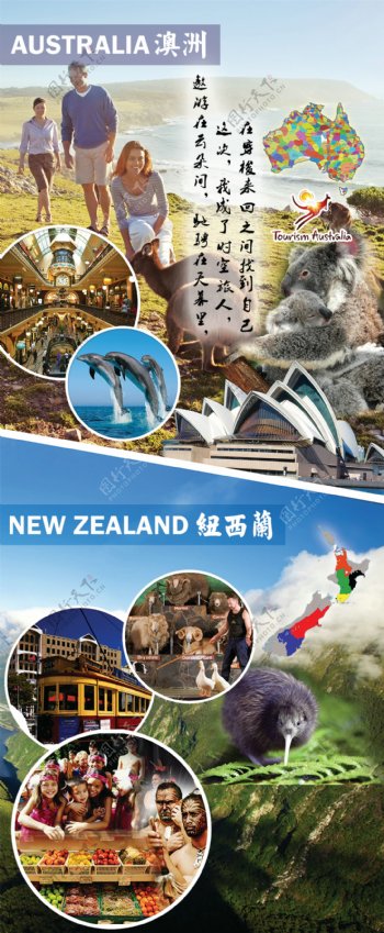 澳洲与纽西兰旅游海报