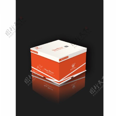 橘红色蛋糕盒包装设计