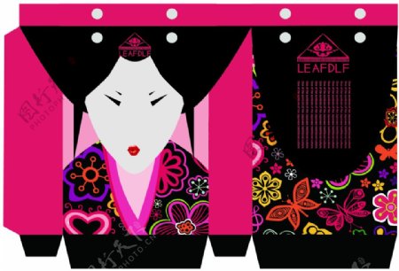 日式樱花少女包装手提袋粉色手提袋