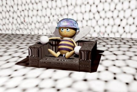 沙发上的蜜蜂3D