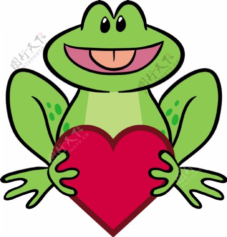 青蛙和心向量