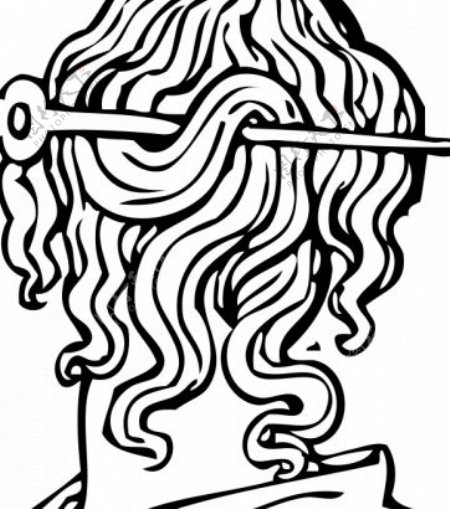 古希腊的短发型矢量图像
