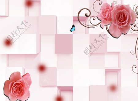 3d玫瑰花图