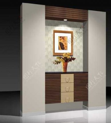室内设计背景墙3d素材3d模型2