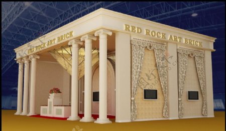 红石艺术砖上海展览会展厅