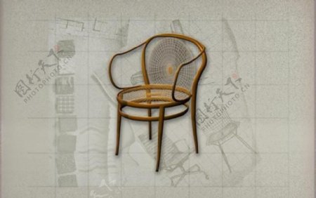 酒店风格家具椅子A0163D模型