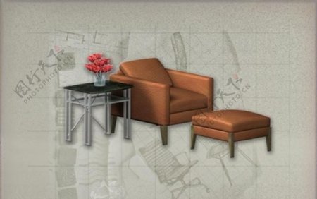 现代主义风格之家具组合3D模型组合038