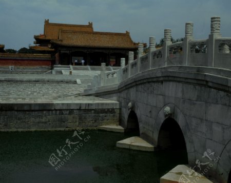 北京故宫图片明清建筑汉白玉石桥护城河