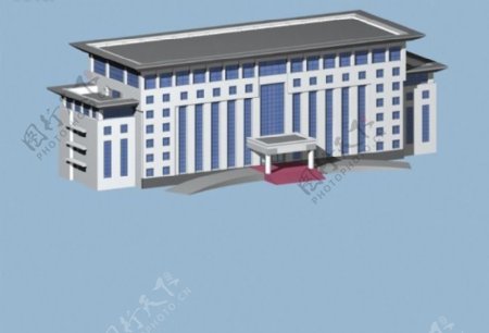 庄严的公共建筑办公楼领事馆设计模型