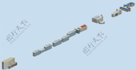 现代城市规划建筑3D模型