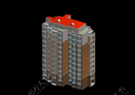 高层住宅大楼建筑3D模型设计
