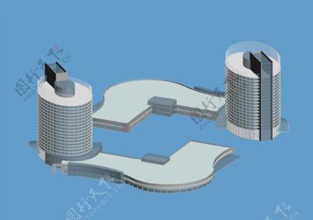 圆形高层建筑设计3D模型