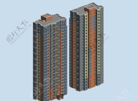 二十六层塔式住宅楼模型