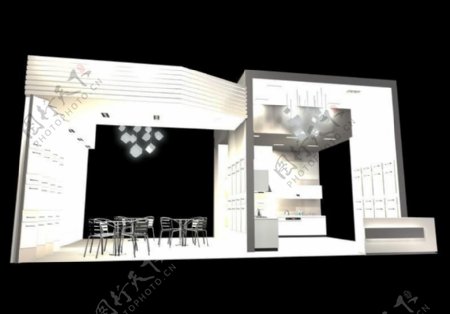 灰色珠宝展厅3d模型设计