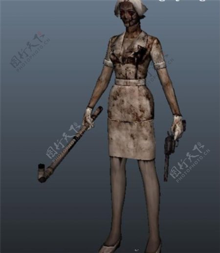 恐怖3D女护士僵尸游戏模型