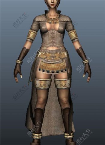 3D女战士游戏模型素材