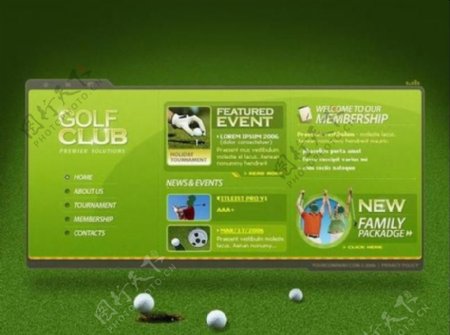 高尔夫网站模板图片