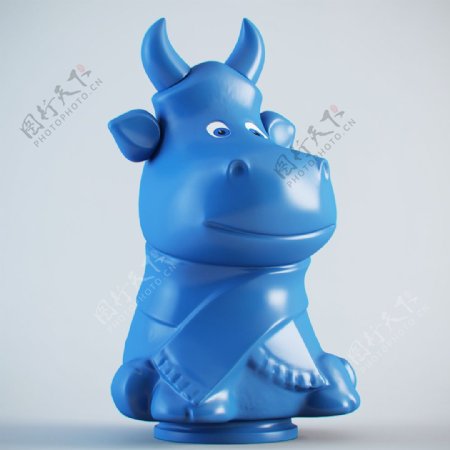 BlueBullSculptureToy蓝色小牛玩具