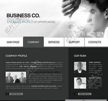 专业感的黑色企业网站模板