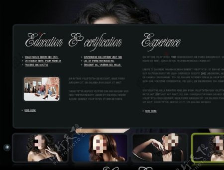 黑色时尚模特公司网页动画模板