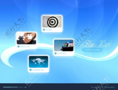 动感蓝色曲线网页动画模板