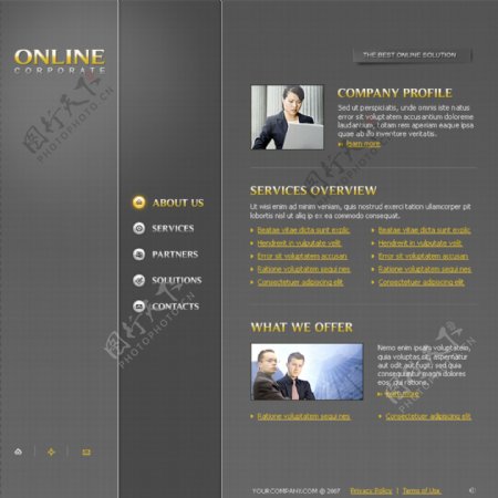 银灰企业品牌商务网页模板