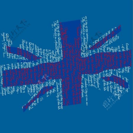 印花矢量图英国国旗色彩红色蓝色免费素材