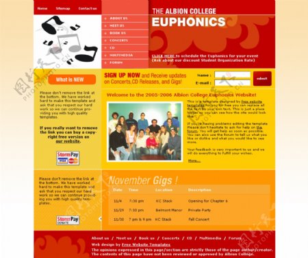欧美音乐学院网站模板