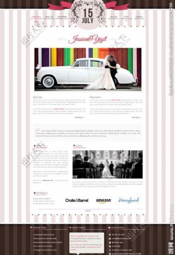婚礼教堂网站模板图片