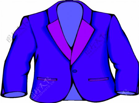 蓝色调男款紫领西装设计