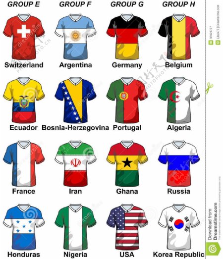 世界杯国旗纹样服装素材