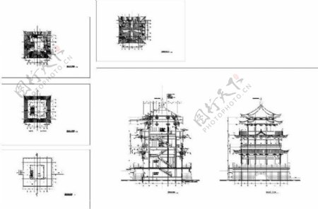 烟水阁建筑cad图纸